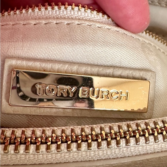 Tory Burch Light Cream Pebbled Leather Satchel - Picture 7 of 10